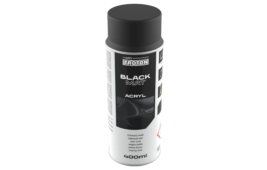 Lakier akrylowy w sprayu czarny mat - 400ml TROTON